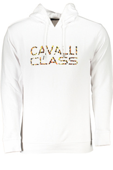 CAVALLI CLASS MEN&#39;S WHITE ZIPLESS SWEATSHIRT