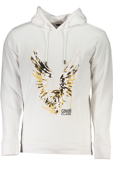 CAVALLI CLASS MEN&#39;S WHITE ZIPLESS SWEATSHIRT