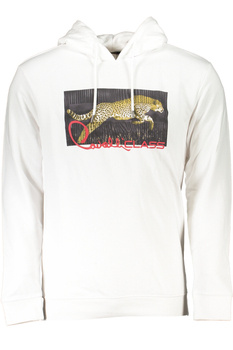 CAVALLI CLASS MEN&#39;S WHITE ZIPLESS SWEATSHIRT