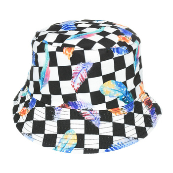 Double-sided bucket hat hat black color cap-m-13