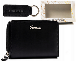 Leather wallet & key ring gift set PETERSON PTN SET-D-67-KCS