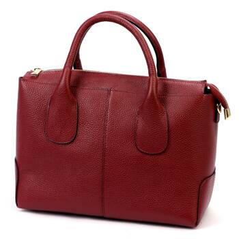 Leather women's handbag, large trunk