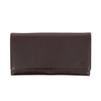 Nuvola Pelle Womens Wallet for Ladies Purse in Genuine Nappa Leather with Button 11 Card slot and Zipper Pockets