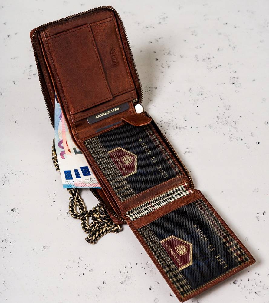 Men's genuine leather wallet Peterson PTN N992C-09-HWM