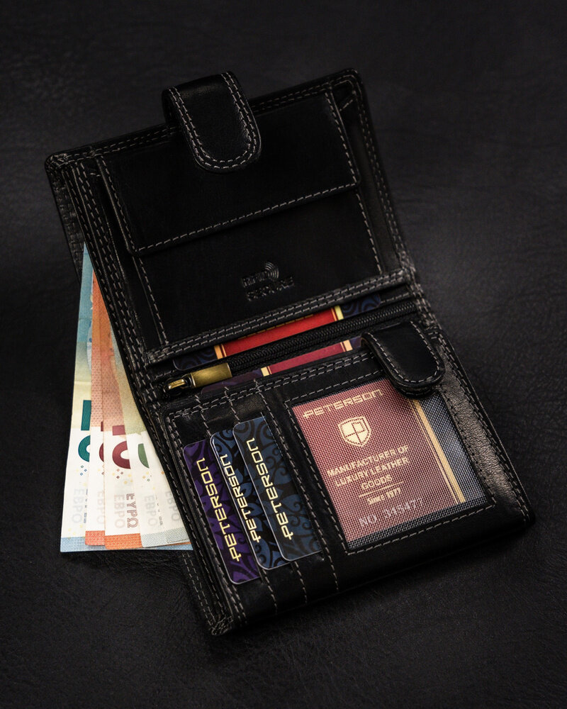 Men's genuine leather wallet Peterson PTN WL-0306L-COM