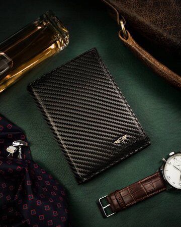 A large, leather men's wallet without fastening - Peterson