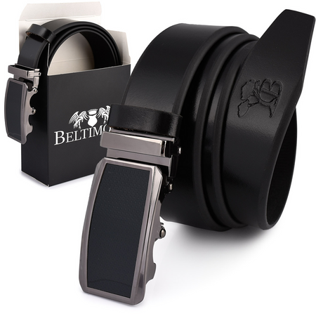 BELTIMORE men's leather belt buckle automatic black A21 : Colors - black, Strap size - r.115-130 cm