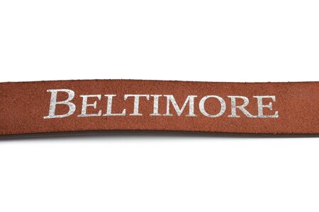 Beltimore full grain leather narrow men's belt brown A79 : Colors - brown, beige, Strap size - r.85-100 cm