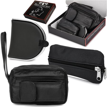 Beltimore men's leather set wallet pouch case U79