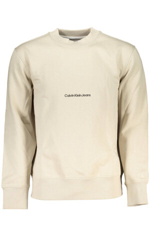 CALVIN KLEIN MEN's BEIGE ZIPLESS SWEATSHIRT