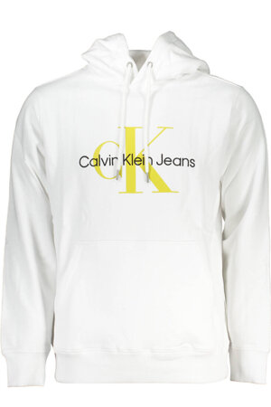 CALVIN KLEIN WHITE MEN&#39;S SWEATSHIRT WITHOUT ZIP