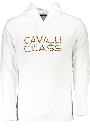 CAVALLI CLASS MEN&#39;S WHITE ZIPLESS SWEATSHIRT