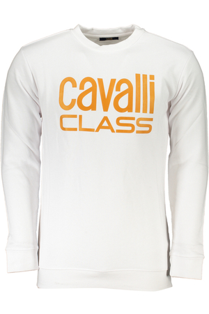 CAVALLI CLASS MEN&#39;S WHITE ZIPLESS SWEATSHIRT