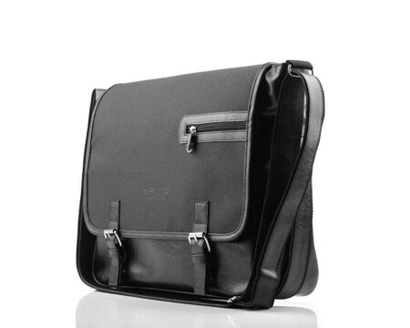 Carbon black shoulder laptop bag Solier S12