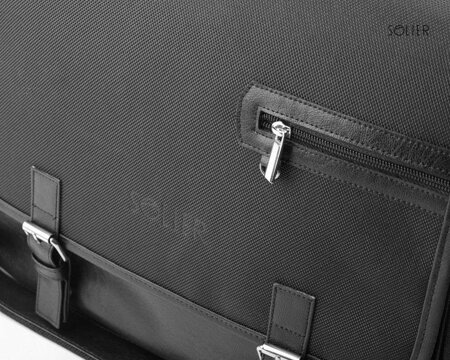 Carbon black shoulder laptop bag Solier S12