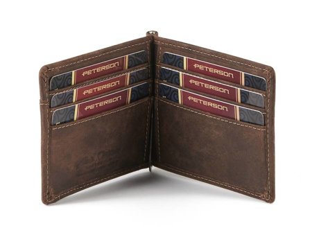 Leather billfold with card pockets - Peterson
