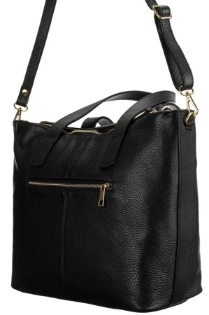Leather shopper with shoulder strap - Peterson