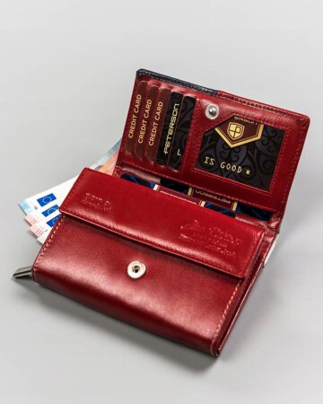 Leather wallet RFID PETERSON PTN RD-02-GCL-Y