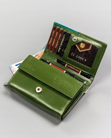 Leather wallet RFID PETERSON PTN RD-02-GCL-Y