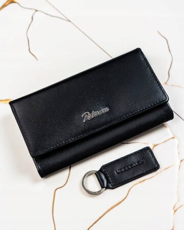 Leather wallet & key ring gift set PETERSON PTN SET-D-68-KCS