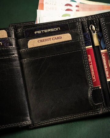 Leather's wallet RFID PETERSON PTN WL-0306-COM