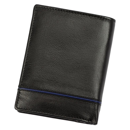 Men's Albatross E-02 wallet black + blue natural leather