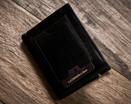 Men's leather portfolio in vertical orientation with the RFID system - Peterson