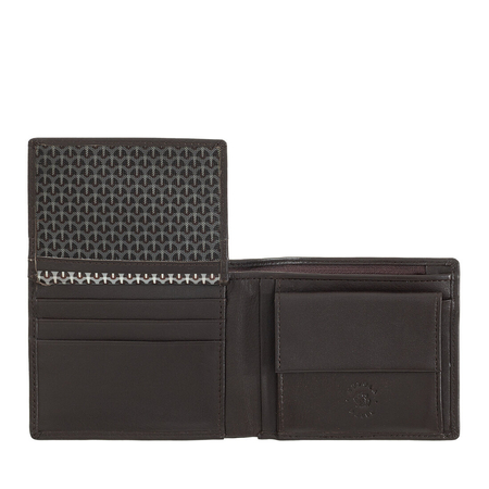 Nuvola Pelle Small Mens Wallet with Coin Pocket in Genuine Leather Inner Secret Zip and Card Slots