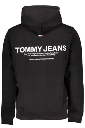 TOMMY HILFIGER MEN&#39;S BLACK ZIPLESS SWEATSHIRT