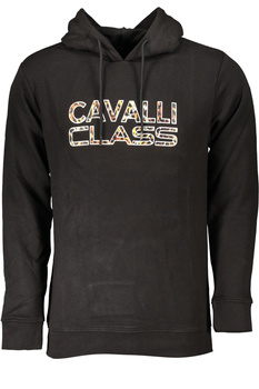 CAVALLI CLASS SCHWARZES HERREN-SWEATSHIRT MIT ZIP-OUT