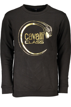 CAVALLI CLASS SCHWARZES HERREN-SWEATSHIRT MIT ZIP-OUT