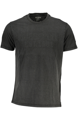 GUESS JEANS SCHWARZES HERREN-KURZÄRMELIGES T-SHIRT