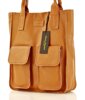 Torebka shopper z kieszeniami MAZZINI - Ravenna brąz camel