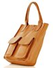 Torebka shopper z kieszeniami MAZZINI - Ravenna brąz camel