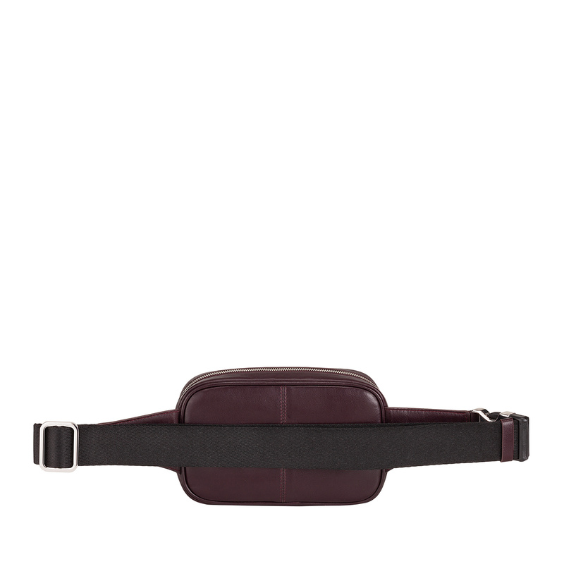 Belt bag for mens Colorful Devon by DUDU in soft leather with adjustable strap. Classic shape bum bag with coloured design. Practical and fashionable style for this fanny bag.