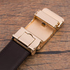 Men's leather belt automatic buckle 3.5 cm classic box bag free dark brown AP26 : Colors - brown, beige, Strap size - r.100-115 cm