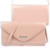 Beltimore powder pink M78 lacquered clutch bag with strap elegant Beltimore powder pink