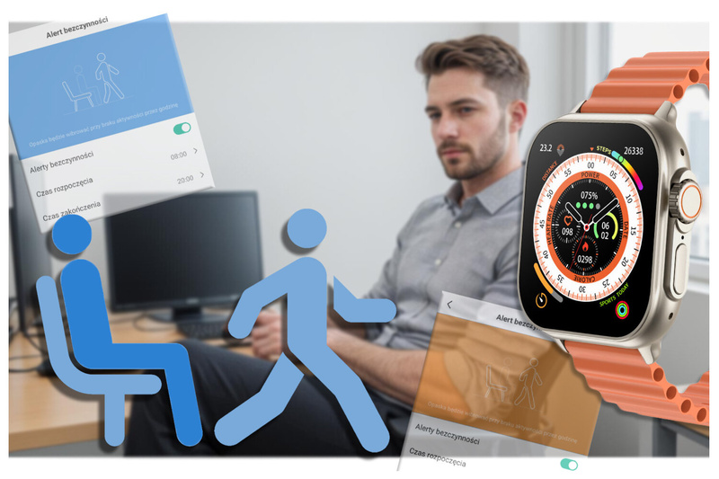 SMARTWATCH UNISEX Rubicon RNCF17 - BLUETOOTH CALL, ŁADOWANIE BEZPRZEWODOWE (sr059b)