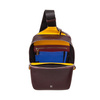 Mens sling bag Colorful Seoul by DUDU made in genuine leather with tablet holder, zipper closure and adjustable shoulder strap. Casual, lightweight and compact design.