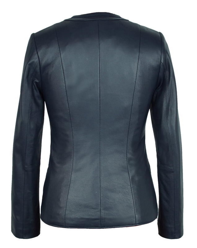 Stylish fashionable Bukowski leather jacket with pleats