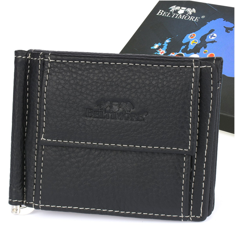 Herren Portemonnaie aus schwarzem Leder mit RFiD Beltimore L47 note slip