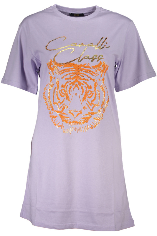 CAVALLI CLASS PURPLE WOMAN SHORT SLEEVE T-SHIRT