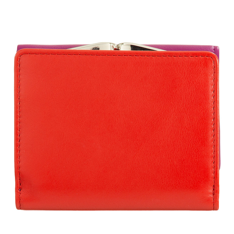 Women’s small RFID blocking wallet Colorful Corsica by DUDU made in soft leather. External coin pocket with clic clac and credit card slots, compact design.