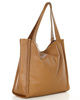 Modny skórzany shopper MAZZINI - Portofino Max camel