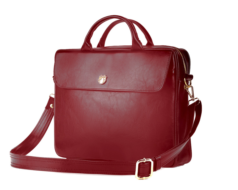 Genuine leather woman's laptop bag FL16 Sorrento burgundy