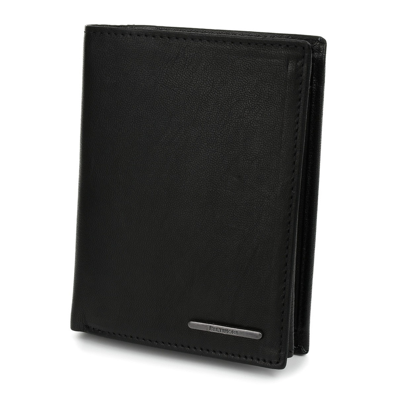 Men's black classic leather wallet RFiD Beltimore P94