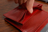 Business card case red leather slim wallet Beltimore G94