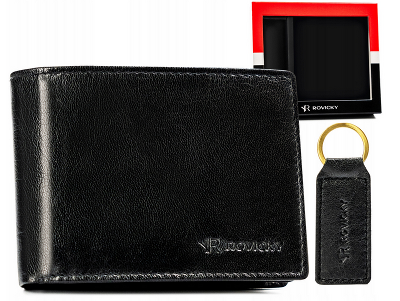 Leather wallet+key ring set ROVICKY R-SET-M-N003-GVT