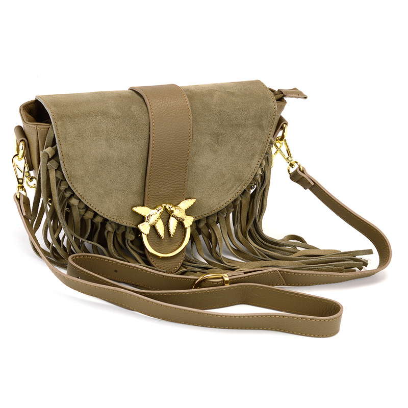 Vera Pelle leather crossbody bag with tassels