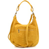 Vera Pelle suede leather handbag large A4 mustard K51